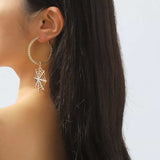 Halloween Spider Web Dangle Hoop Earrings - Trendsi - Flyclothing LLC
