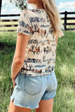 Western Fashion Mustang River Printed Mesh T Shirt - Trendsi - Flyclothing LLC