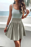 Devine Smocked Scoop Neck Mini Cami Dress - Trendsi - Flyclothing LLC