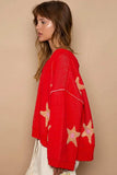 POL Long Sleeve Star Patch Sweater - Trendsi - Flyclothing LLC