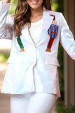 Sequin Nutcracker Long Sleeve Blazer - Trendsi - Flyclothing LLC