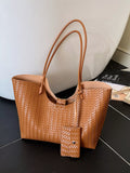 Woven Texture Large Capacity Tote Bag - Trendsi - Flyclothing LLC