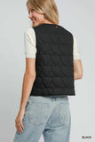 Umgee Heart Quilted Tie-Front Vest - Trendsi - Flyclothing LLC