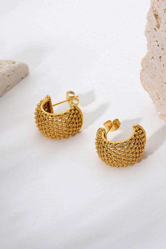 Mesh Half Hoop Earrings - Trendsi - Flyclothing LLC