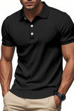 Men's Full Size Ribbed Short Sleeve Polo Plus Size - Trendsi - Flyclothing LLC