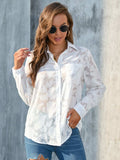 Full Size Collared Neck Long Sleeve Shirt Plus Size - Trendsi - Flyclothing LLC