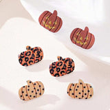3 Piece Halloween Pumpkin Stud Earrings - Trendsi - Flyclothing LLC