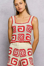 POL Handmade Crochet Cropped Tank with Granny Square Pattern - Trendsi - Flyclothing LLC