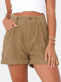 Full Size High Waist Shorts with Pockets - Trendsi - Flyclothing LLC