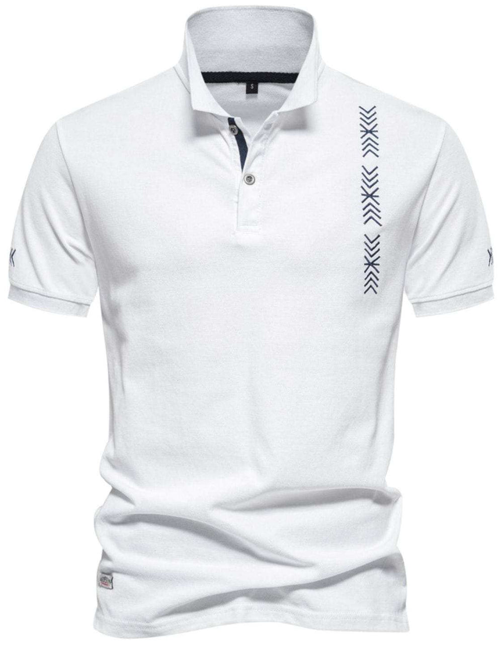 Men's Collared Neck Geometric Embroidered Polo - Trendsi - Flyclothing LLC