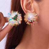 Christmas Asymmetrical Tinsel Ball Earrings - Trendsi - Flyclothing LLC