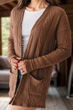 Textured Open Front Cover Up with Pockets - Trendsi - Flyclothing LLC