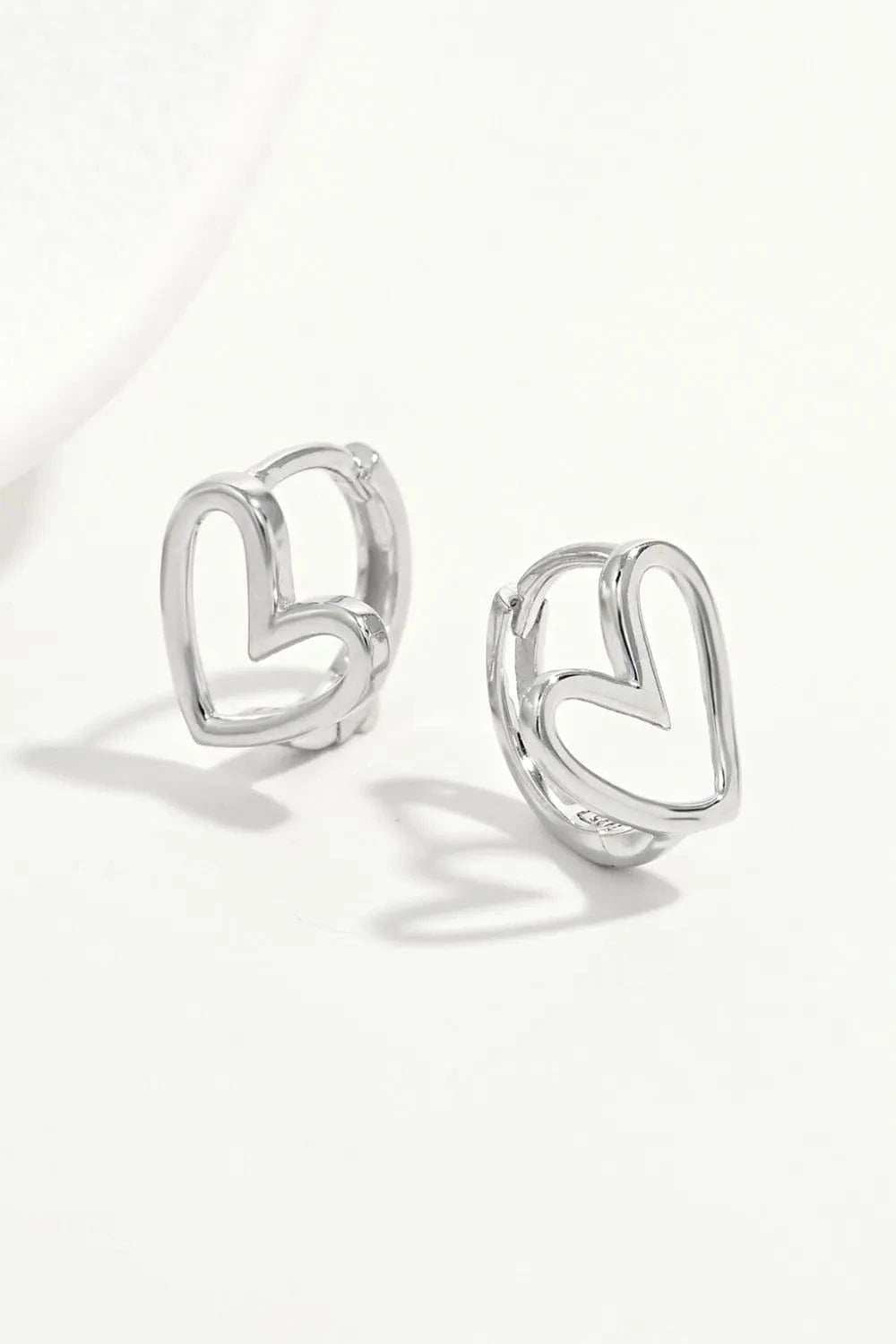 925 Sterling Silver Heart Shape Earrings - Trendsi - Flyclothing LLC