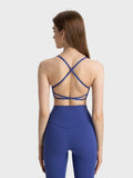 Millennia Crisscross Back Scoop Neck Active Cami with Detachable Chest Pads - Trendsi - Flyclothing LLC