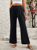 Elastic Waist Wide Leg Pants - Trendsi - Flyclothing LLC