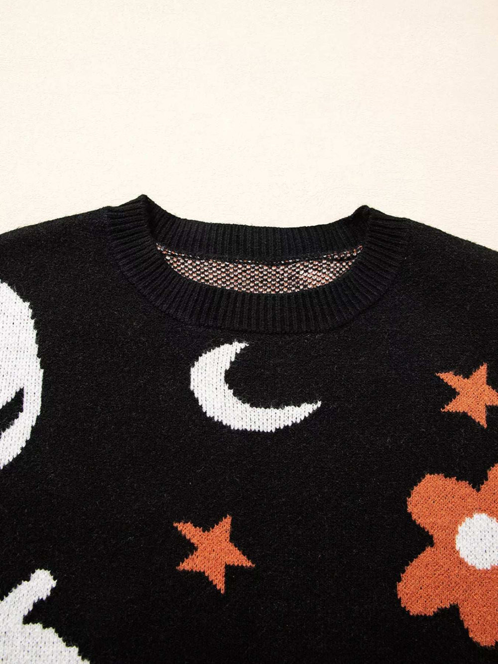 Halloween Gothic Pattern Long Sleeve Sweater - Trendsi - Flyclothing LLC