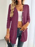 Open Front Longline Cardigan with Side Pockets - Trendsi - Flyclothing LLC