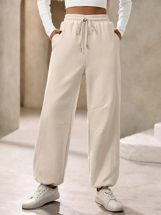 Drawstring Joggers with Pockets - Trendsi - Flyclothing LLC