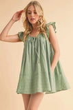 Aemi+Co Ruffled Cap Sleeve Cotton Tunic Mini Dress - Trendsi - Flyclothing LLC