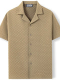 Men's Plus Size Button Down Short Sleeve Shirt - Trendsi - Flyclothing LLC