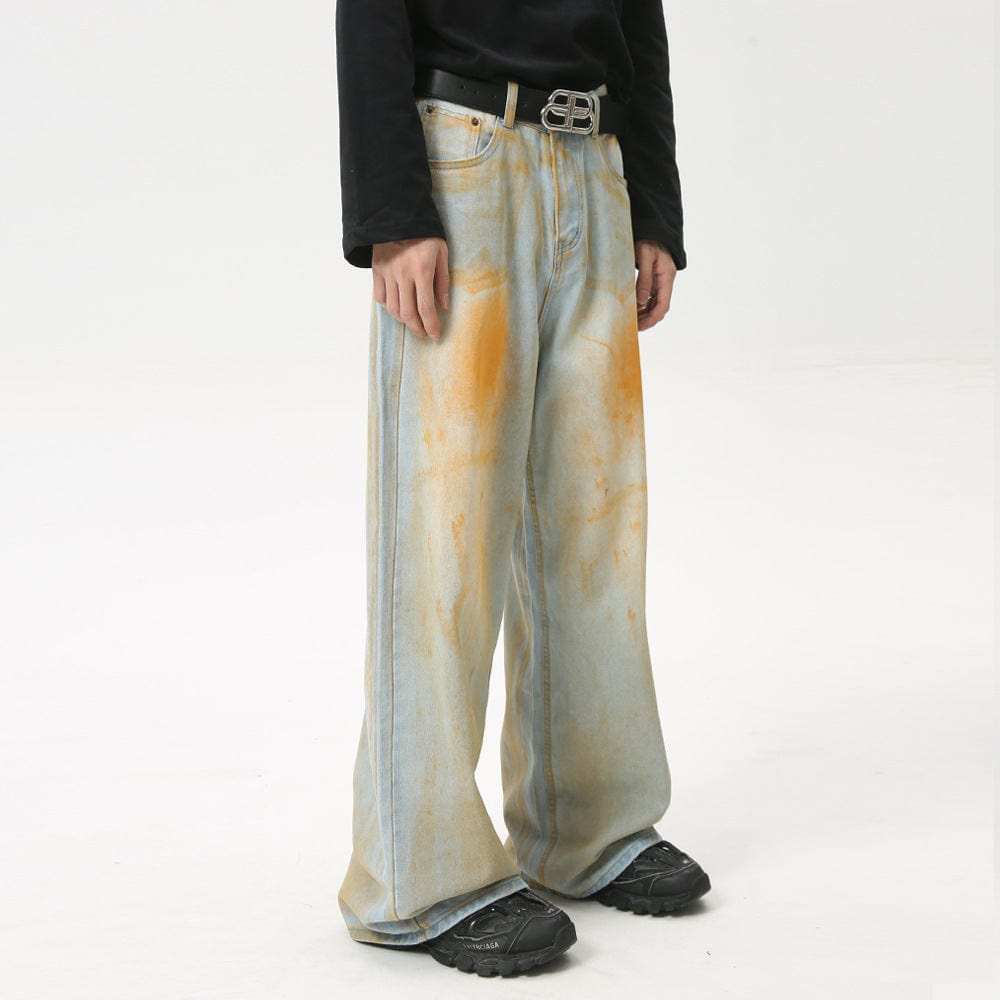 Waste Soil Wide Leg Jeans - Trendsi - Flyclothing LLC