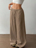 Wide Leg Drawstring Casual Pants - Trendsi - Flyclothing LLC