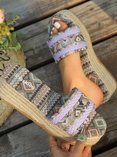 Geometric Open Toe Platform Sandals - Trendsi - Flyclothing LLC