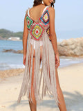 Fringe Spaghetti Strap Cover-Up - Trendsi - Flyclothing LLC