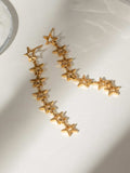 Stainless Steel Cutout Star Earrings - Trendsi - Flyclothing LLC