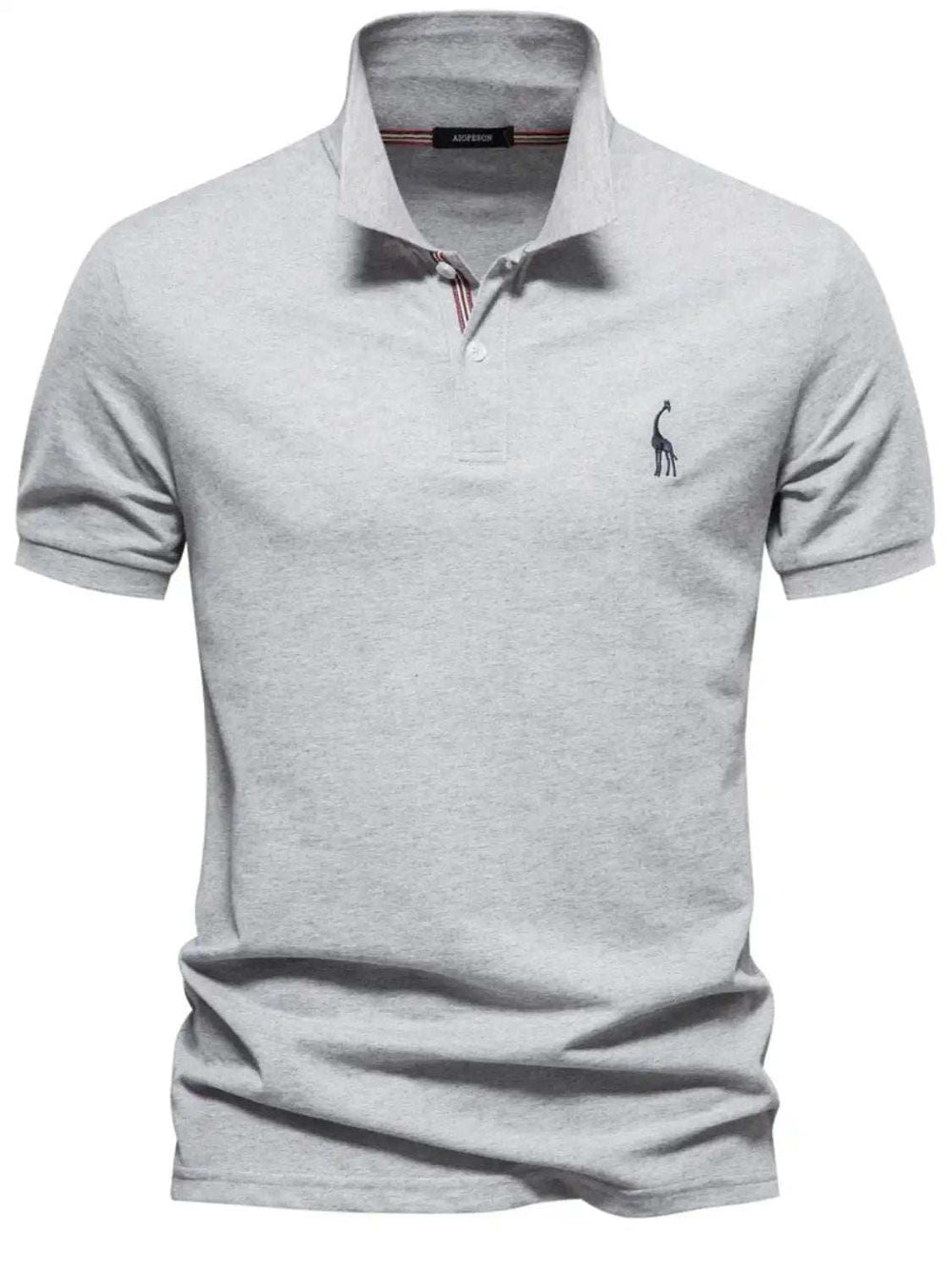 Men's Giraffe Embroidered Short Sleeve Polo - Trendsi - Flyclothing LLC