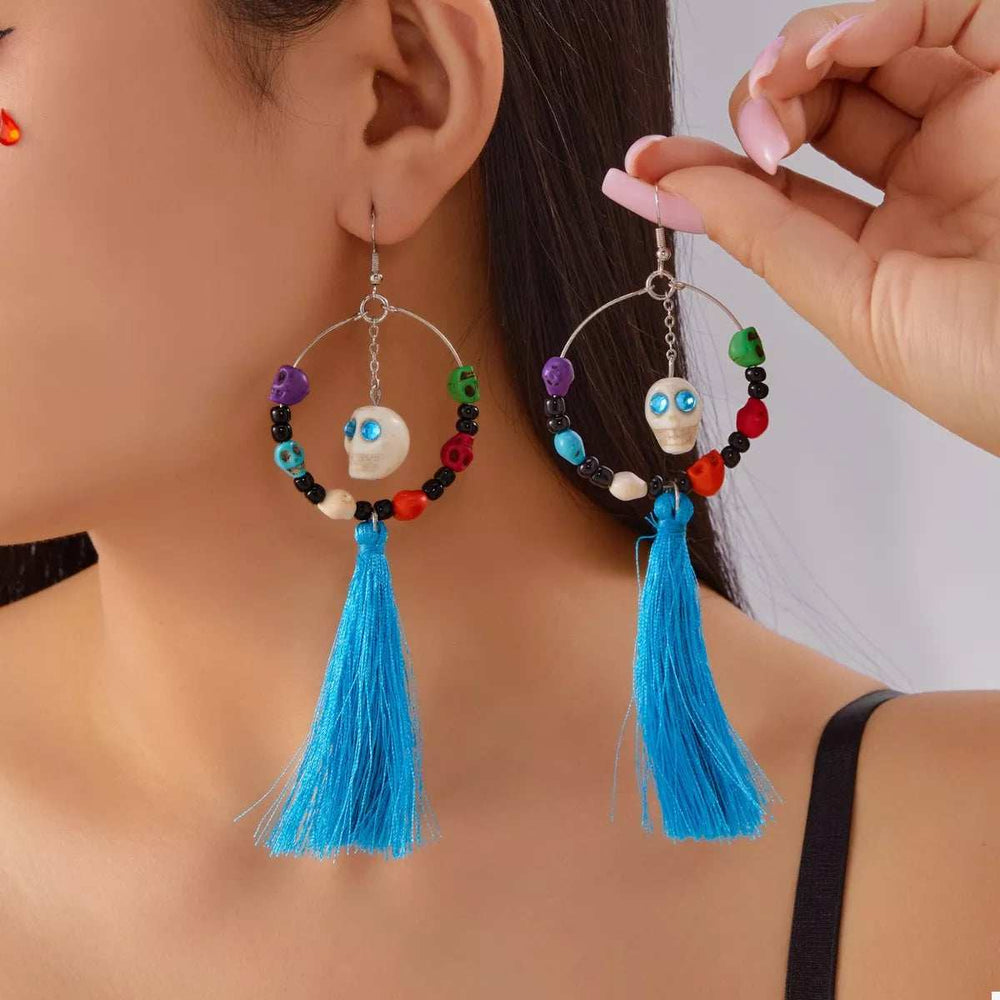 Halloween Ghost Tassel Drop Earrings - Trendsi - Flyclothing LLC