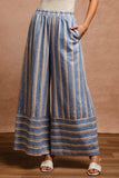 BiBi Striped Wide Leg Pants with Pockets - Trendsi - Flyclothing LLC
