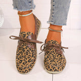 Lace Up Leopard Slip-Ons - Trendsi - Flyclothing LLC