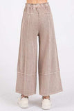 Mittoshop Mineral Wash Seam French Terry Wide Leg Pants - Trendsi - Flyclothing LLC