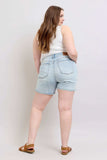 Judy Blue Full Size 2 Button Denim Shorts with Pockets Plus Size - Trendsi - Flyclothing LLC