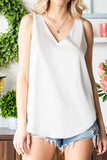V-Neck Wide Strap Tank - Trendsi - Flyclothing LLC