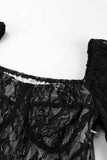 Lace Sweetheart Neck Flare Sleeve Mini Dress - Trendsi - Flyclothing LLC