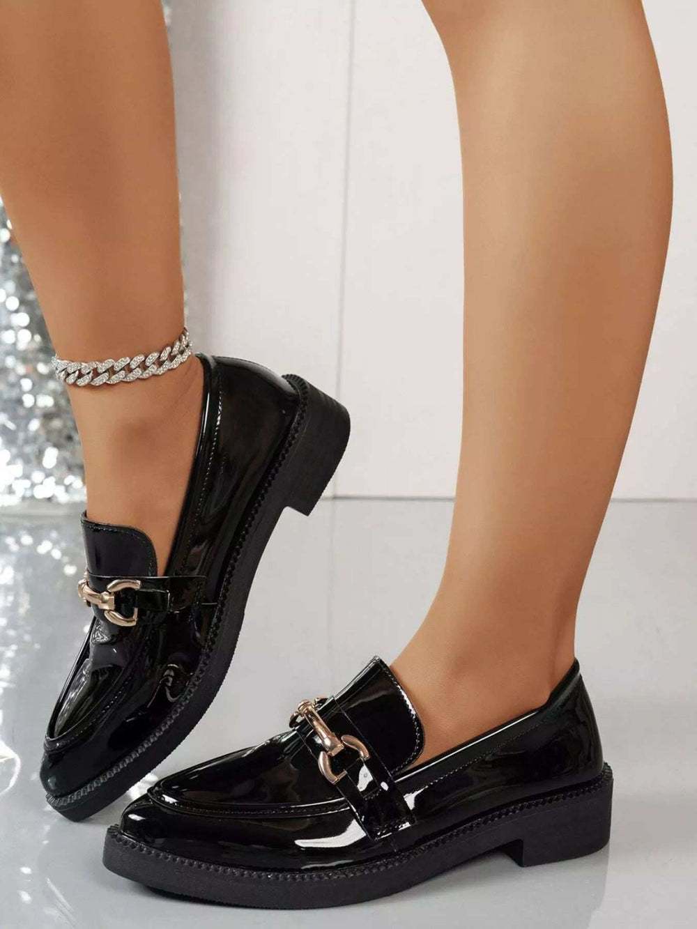 Point Toe Block Heels Loafers - Trendsi - Flyclothing LLC