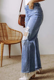 Distressed Straight Leg Jeans with Pockets - Trendsi - Flyclothing LLC