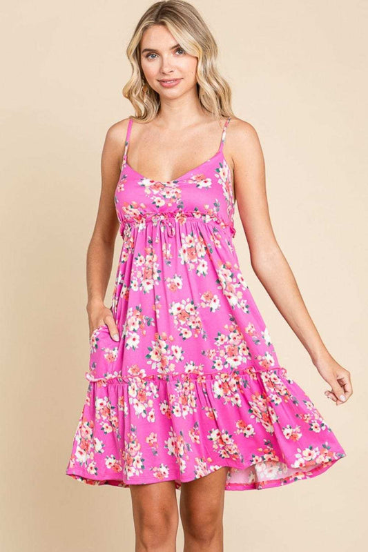 Culture Code Full Size Floral Ruffled Cami Dress - Trendsi - Flyclothing LLC