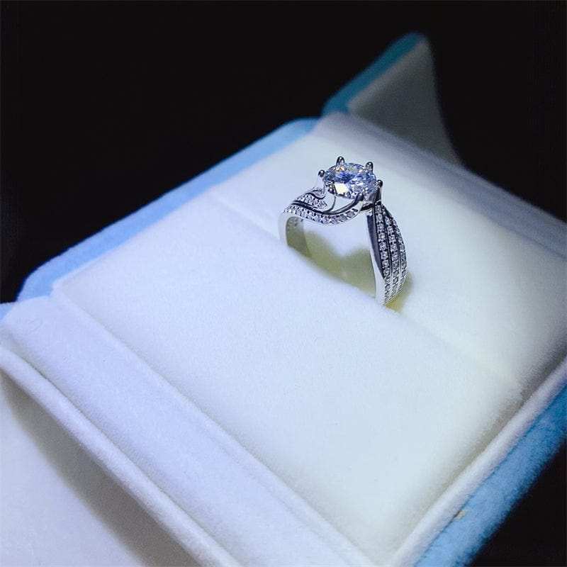 1 Carat Moissanite 925 Sterling Silver Ring - Trendsi - Flyclothing LLC