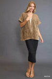 Umgee Open Front Knit Cardigan with Front Pockets - Trendsi - Flyclothing LLC