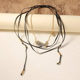 2 Piece Layered Leather Cord Boot Pendant Necklace - Trendsi - Flyclothing LLC