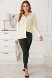 Textured Collared Neck Long Sleeve Shirt - Trendsi - Flyclothing LLC