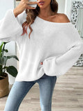 Round Neck Long Sleeve Sweater - Trendsi - Flyclothing LLC