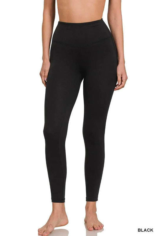 Zenana Brushed Microfiber Full Length Leggings - Trendsi - Flyclothing LLC