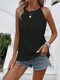 Openwork Grecian Neck Tank - Trendsi - Flyclothing LLC