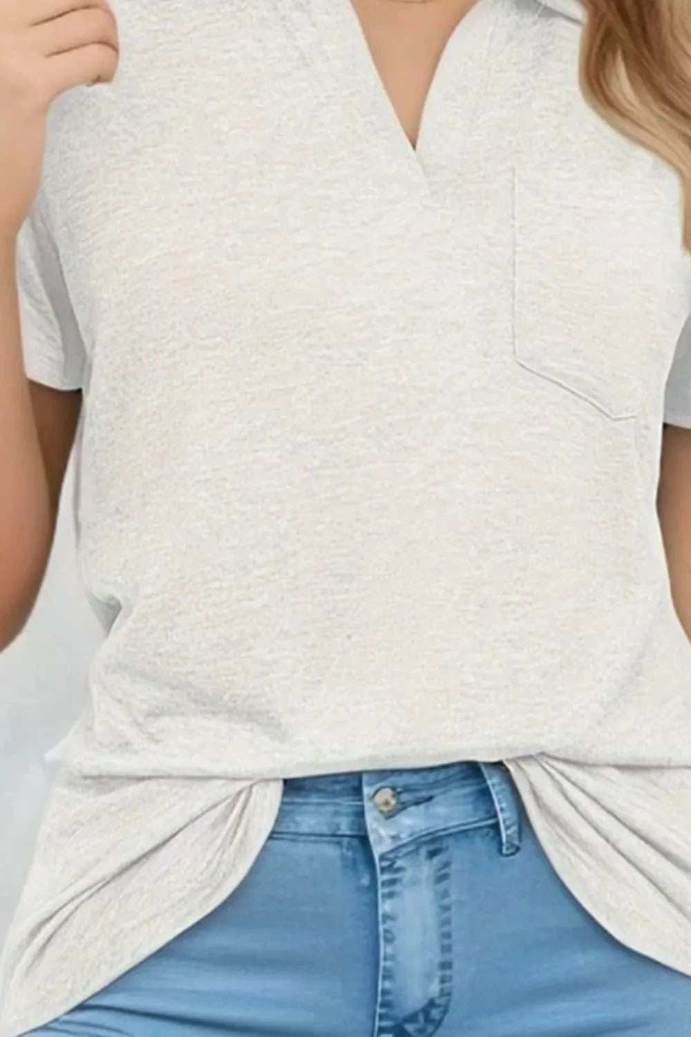 Johnny Collar Short Sleeve Top - Trendsi - Flyclothing LLC