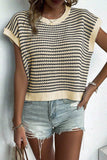 Striped Round Neck Sweater Vest - Trendsi - Flyclothing LLC