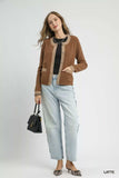 Umgee Two-Tone Button Front Cardigan - Trendsi - Flyclothing LLC